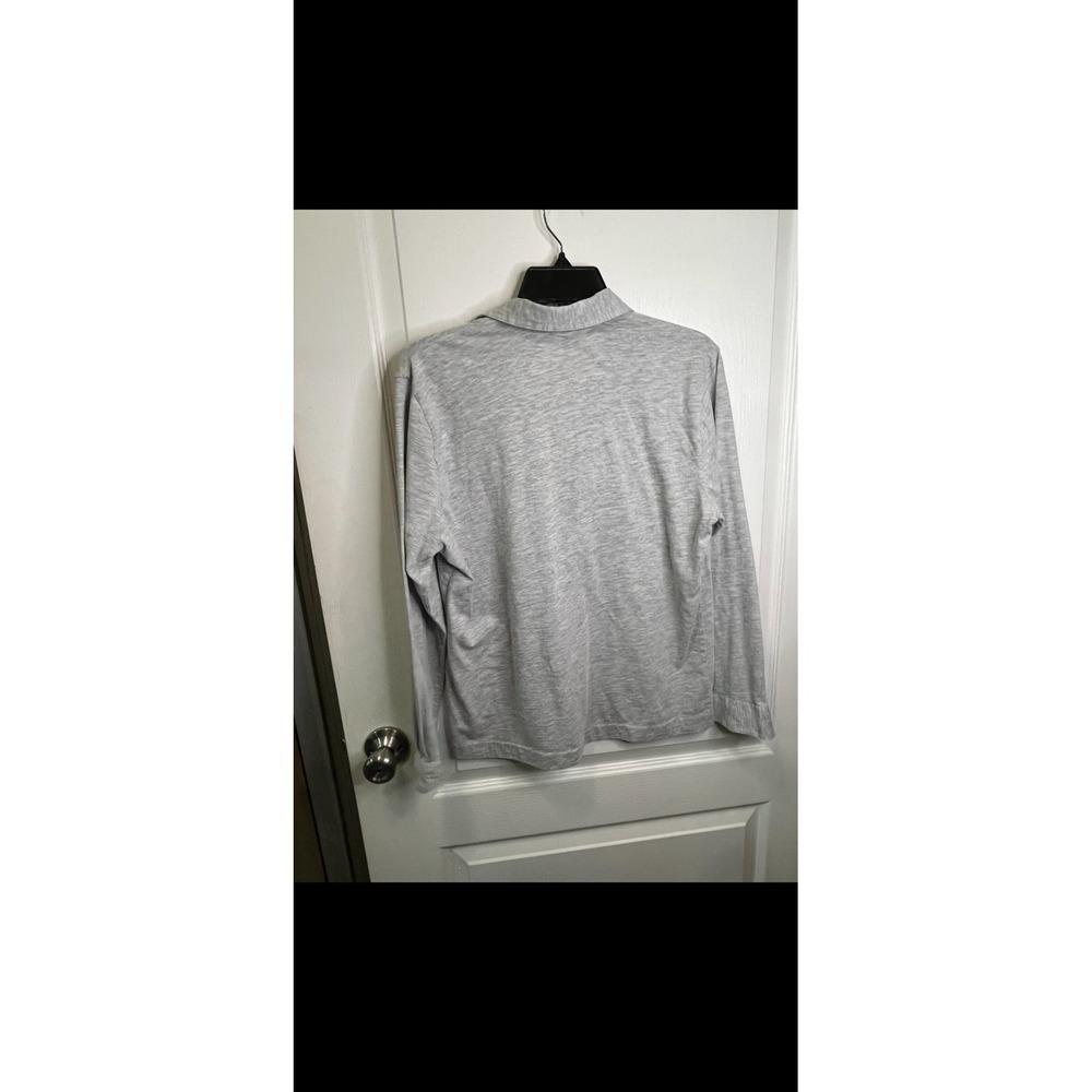 Leon‎ Levin Womens Long Sleeve Polo Shirt Collared Gray Casual Top